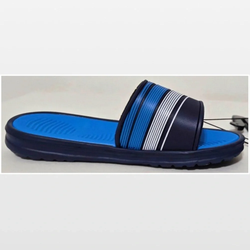 New Shoes Kids Boys Size 1 2 Breeze Blue White Slide On Sandals NWT
